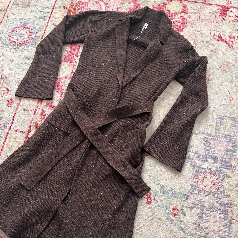 Max Studio wool chocolate brown cardigan
